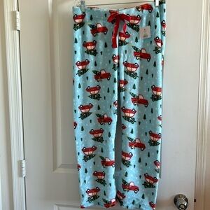 NWT super soft NYC Underground plush lounge pants size L with cute Xmas print